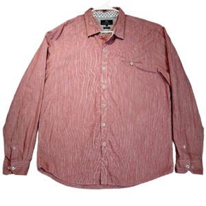 Michael Brandon Men's Red Long Sleeve Button  Up Dress Shirt SLIM FIT XXL